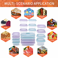 Récipients alimentaires en plastique micro-ondables de préparation de repas de qualité alimentaire sans BPA avec couvercles boîtes de rangement rectangulaires réutilisables pour le déjeuner