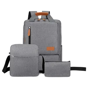 Nouvellement conçu en anglais usine vente chaude école sac à dos pour ordinateur portable ensemble 3 en 1 sac pour ordinateur portable