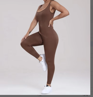 Combinaison moulante sexy personnalisée avec logo pour femme, tenue de sport une pièce, combinaison de yoga, ensemble de leggings longs grande taille