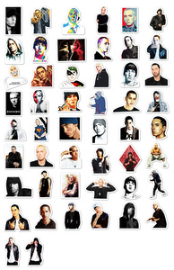 50 Pezzi di Adesivi Graffiti del Famoso Rapper <span class=keywords><strong>Eminem</strong></span> per Laptop, Skateboard, Bottiglie, Impermeabili, Stile Hip Hop - Product Image 3