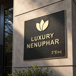 Plaque murale personnalisée <span class=keywords><strong>en</strong></span> laiton et bronze pour extérieur, avec lettrage <span class=keywords><strong>en</strong></span> relief 3D, logo gravé, texte, plaque d'adresse, plaque nominative - Product Image 1