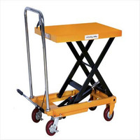 Carro de Plataforma Hidráulico Manual con Ruedas de PU, Elevador de Carga Manual Móvil, Suministrado por Fabricante Chino