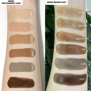 Base de maquillaje facial de alto pigmento hidratante personalizado, paleta de bronceador, 5 tonos, crema bronceadora impermeable de larga duración vegana - Product Image 3