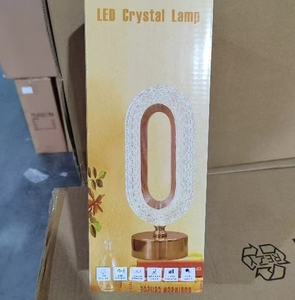 베스트셀러 침실 장식용 고급 타원형 데스크 램프 충전식 크리스탈 LED 무드등 - Product Image 4
