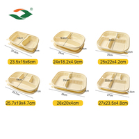 Boîte bento jetable à 4 compartiments en amidon de maïs 1000 ml, biodégradable, écologique, sans BPA, micro-ondable, pour plats à emporter
