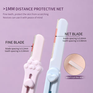 LMLTOP, 2 uds., maquinilla de afeitar <span class=keywords><strong>para</strong></span> cejas de doble extremo y maquinilla de afeitar Facial, SY342, hoja de red de malla fina, juego de recortador de cejas <span class=keywords><strong>para</strong></span> eliminar el vello corporal - Product Image 4