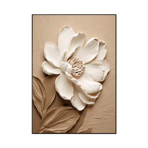 Custom Cream Flower Canvas Prints <b>Wall</b> Art Decor Painting Modern Luxury Floral Living Room <b>Framed</b> Canvas Painting - Product Image 3