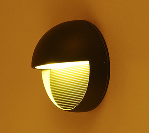 Lampada <span class=keywords><strong>da</strong></span> <span class=keywords><strong>Parete</strong></span> <span class=keywords><strong>LED</strong></span> Circolare Nera per Esterni IP65 con Scocca in Alluminio - Product Image 6