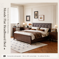 Modernes Roman-Holiday-Stil FSA Roteiche Neuseeland-Kiefer Massivholz Bogenförmiges Bettgestell Doppelbett Softbett