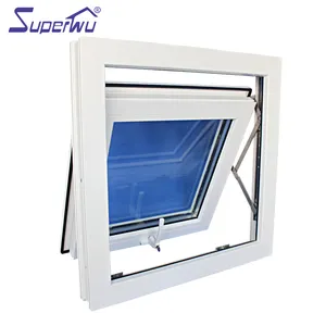 Superhouse avustralya standartları profil PVC tente pencereler kasırga geçirmez çift temperli düşük E cam UPVC vinil pencereler