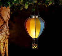 Plastique Environ LED Lanterne Solaire Vent Lumière Cadre En Métal Jardin Ballon À Air Chaud Lumière Étanche Extérieure Pelouse Voie Piquet