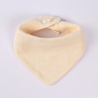 Bavoirs ronds imperméables en gaze de coton doux pour bébés, avec logo personnalisé de haute qualité, couleur unie, pour l'alimentation quotidienne des enfants