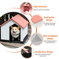Vente en gros de chenil moderne de luxe design unique motif solide imperméable pour animaux de compagnie intérieur et extérieur Casa De Mascota avec toit