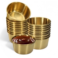 Bol à condiments rond en acier inoxydable 304 poli, compatible micro-ondes, mini-récipient pour sauce soja