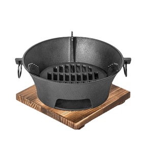 <b>Cast</b> <b>Iron</b> Charcoal Stove With Grill And <b>Teapot</b> For Indoor Outdoor Use Portable Durable Firewood Fuel - Product Image 4