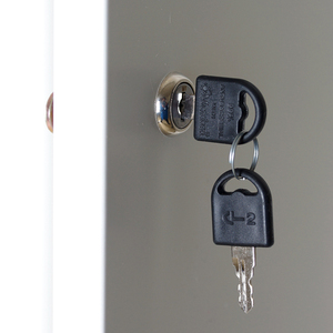 Armadio portaoggetti in metallo <span class=keywords><strong>Almira</strong></span> in acciaio grigio chiaro a 3 ante armadio da palestra in metallo CKD - Product Image 4