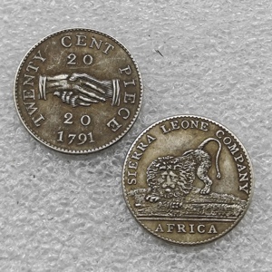 1791 Sierra Leone 20 Centesimi (Compagnia della Sierra Leone) Monete Commemorative in Stile Antico, Regali, Decorazione per la Casa - Product Image 1