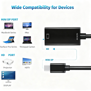 <span class=keywords><strong>Cable</strong></span> Adaptador Mini DP a <span class=keywords><strong>HDMI</strong></span> de Fábrica, 1080P, Mini DisplayPort a <span class=keywords><strong>HDMI</strong></span> <span class=keywords><strong>OTG</strong></span> para Proyector, HDTV, Computadora - Product Image 3