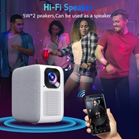 Proyector LCD Inteligente LED CR32 1080P 4K Ready, 650ANSI, Enfoque Automático, Android, WiFi 2.4G/5G, Altavoces de 10W, 2G RAM, para Uso Comercial y Doméstico