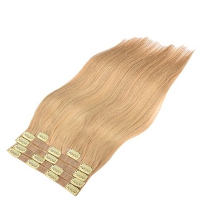 Extensiones de Cabello Humano 100% Real con Clip, Sin Costuras, al por Mayor # Extensiones de Cabello Lacio Rubio Ceniza Dorado de 18 Pulgadas con Clip Invisible - Product Image 2
