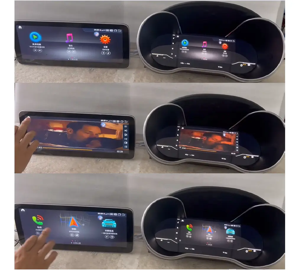 Panel instrumen multimedia instrumen LCD mobil untuk Mercedes Benz C W205 GLC X205 2015-2019 Sync Android GPS carpay meteran mobil