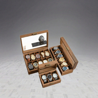 Boîte à montres JinZheng élégante en bois de noyer massif, faite à la main, avec 3/6/10/12 emplacements, étui de rangement et de présentation doublé de velours, design animalier unique