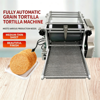Machine à fabriquer des tortillas de maïs en acier inoxydable 304, électrique 220V, petite taille, réglage de l'épaisseur et de la vitesse, pour restaurant