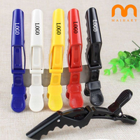 Pince à cheveux en plastique couleur bonbon avec LOGO personnalisé, rivets, pour coiffure, séparation et positionnement, élégante, unisexe, cadeau, salon de coiffure