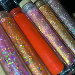 Sıcak satış OEM toptan özelleştirmek dudak kozmetik Duochrome Glitter holografik dudak parlatıcısı