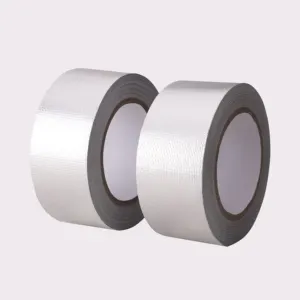 Adhesive Fiberglass Cloth Heat Resistant Hot Melt Alum Reinforced Sealing Cold Cable Refrigerator Uv Aluminum Foil Tape