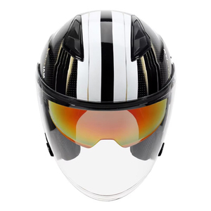 Phụ kiện xe máy 3/4 Mũ bảo hiểm bluetooth khe cắm kép dù để che nắng ống kính nửa mặt an toàn cưỡi xe máy Mũ bảo hiểm - Product Image 2