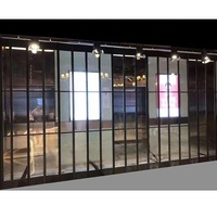 Porte pliante en PVC pour devanture de magasin moderne, panneaux en polycarbonate, cadre en alliage d'aluminium, antivol, anti-poussière, sur mesure