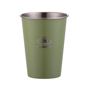 แก้วตั้งแคมป์กลางแจ้ง 350 มล. ถ้วยกาแฟสแตนเลสแบบพกพาสำหรับการเดินป่าท่องเที่ยว - Product Image 3