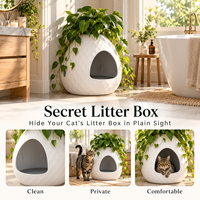 Maison pour chat d'intérieur créative avec bac à litière caché, meubles pour chat en PP imperméable pour la décoration de la maison