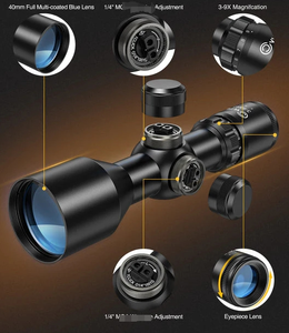 Nhỏ gọn 3-9x40 kẻ ô crosshair phạm vi với miễn phí 11/20 mét gắn kết - Product Image 6