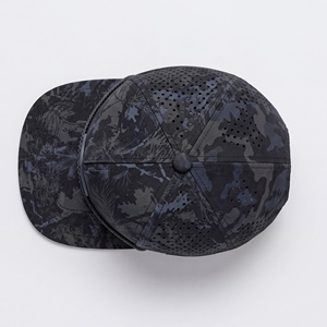 Casquette Snapback à Visière Plate Camouflage Pin Noir Gris avec Patch PVC Imperméable et Corde, 5 Panneaux, Perforations Laser Respirantes, Gorras Hommes Femmes - Product Image 6