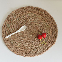 Assiettes rondes personnalisées en rotin, tapis de table tressés en osier, style rustique campagnard pour la salle à manger