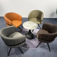 Fauteuil pivotant moderne 8091 en cuir PU, fauteuil de détente, canapé individuel rotatif pour salon, bureau
