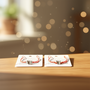 Bracciale in acciaio inossidabile con farfalla PULSERA 12 pezzi Amuleto fatto a mano con filo rosso per protezione e fortuna - Product Image 3