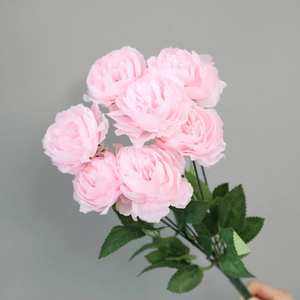 Mini tallos de loto de margaritas rosas DIY para colgar en la pared de la guardería, decoración de habitación de rosas para Baby Shower, escuela, graduación del Día de San Valentín - Product Image 1