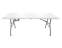 Table Chaise en Plastique de Haute Qualité Populaire Américaine Pliante de 5 pieds 6 pieds 8 pieds pour Pique-nique Fête Extérieur Mobilier de Parc Extérieur Entrepôt