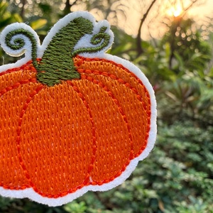 Écussons brodés personnalisés citrouille haute résistance à la décoloration pour vêtements d'enfants, badges décoratifs lavables pour Halloween - Product Image 2