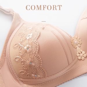Lingerie <span class=keywords><strong>grande</strong></span> <span class=keywords><strong>taille</strong></span> soutien-gorge push up sans fil pour femmes soutien-gorge large respirant à couverture complète <span class=keywords><strong>taille</strong></span> 40 adapté aux femmes obèses - Product Image 4