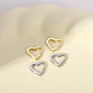 Hot Selling 18K Gold-Plated Heart-Shaped Earrings for Women Fashionable Stainless Steel Jewelry from Japan and South Korea