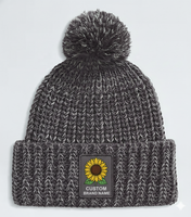 Gorro de Punto Personalizado con Logotipo de Silicona, Diseño de Pompones Térmicos de Invierno, Gorro de Punto Grueso de Alta Calidad con Puño, Unisex