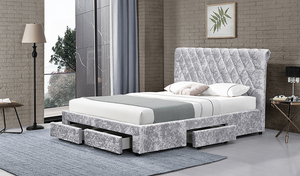 Willsoon Khách Sạn Sử Dụng Đôi Kích Thước Nhung Giường Với Ngăn Kéo Khung Giường Vua Kích Thước Có Thể Điều Chỉnh Bọc Giường Với Tufted Đầu Giường Camas - Product Image 6