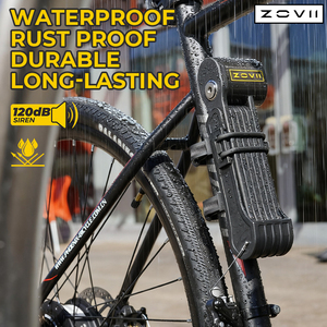 Alarme intelligente 120 dB, longueur 1100 mm, acier trempé, <span class=keywords><strong>antivol</strong></span> pliable pour vélo avec batterie au lithium CR2, portable, étanche IP67 - Product Image 4