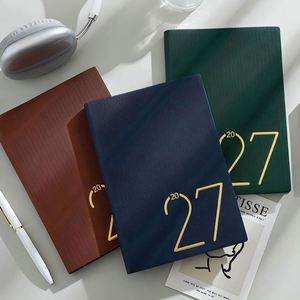 Agenda 2027 transfrontalier moderne, anglais-espagnol, planificateur de suivi de la discipline personnelle 365 jours, carnet de notes, impression personnalisée - Product Image 1