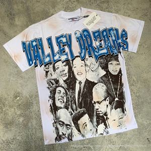 T-shirt ample à manches courtes 100 % coton pour homme, style sportif hip-hop, avec imprimé vintage délavé <span class=keywords><strong>Valley</strong></span> Dream, collection Vallée de la rivière Danshui - Product Image 4