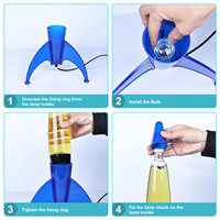 Lampe à lave de 16 pouces, toute nouvelle, style fusée, avec base peinte en orange et noir, en verre, en métal, style rétro, indice de protection IP65